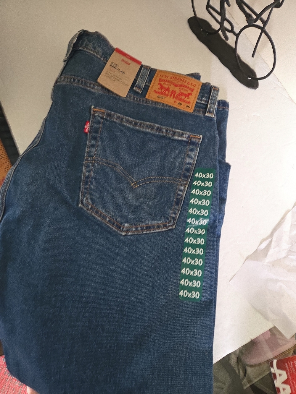 Levi's Men's Blue Denim Jeans - Classic Straight Fit 40x30 New Org. 69.00